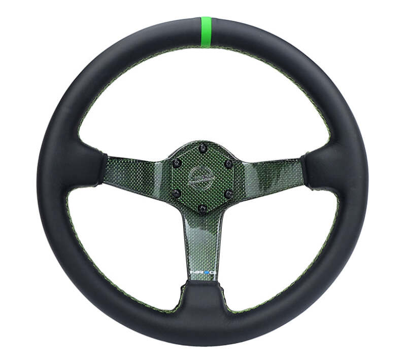 NRG RST-036CF-GN RST-036CF-GN Reinforced Steering Wheel Green Carbon Fiber