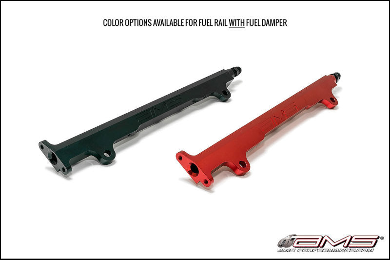 AMS AMS.04.07.0006-1 Performance fits Mitsubishi 08-15 EVO X CNC Machined Aluminum Fuel Rail w/Pulsation Dampener - Red