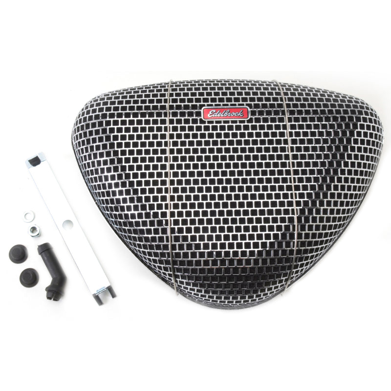 Edelbrock 1002 Air Cleaner Pro-Flo 1000 Series Triangular Steel Top 11 375In X 8 375In X 3In Chrome
