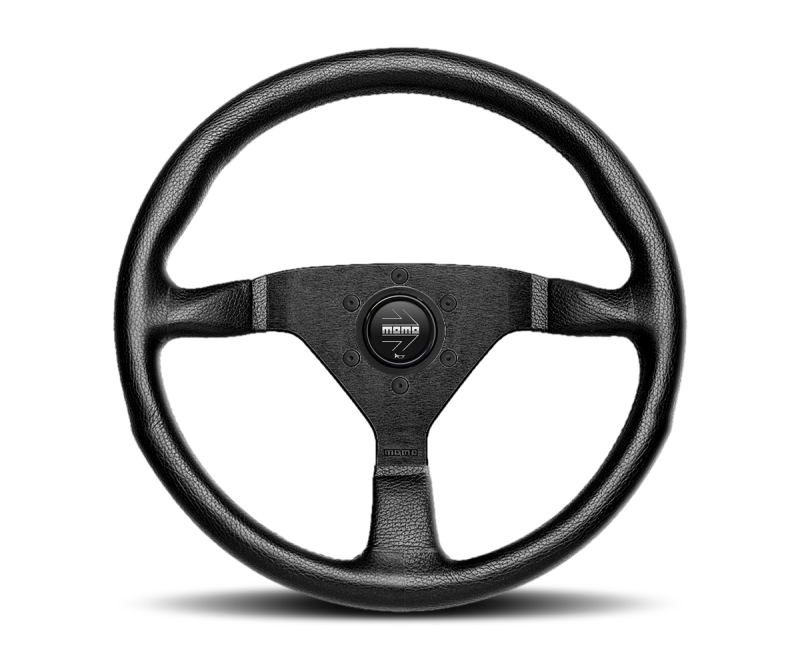 Momo MCL32BK1B Montecarlo Steering Wheel 320 mm - Black Leather/Black Stitch/Black Spokes