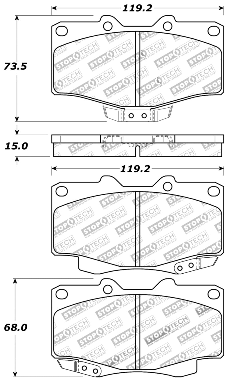 Stoptech 309.041 Sport Brake Pads w/Shims & Hardware - Front