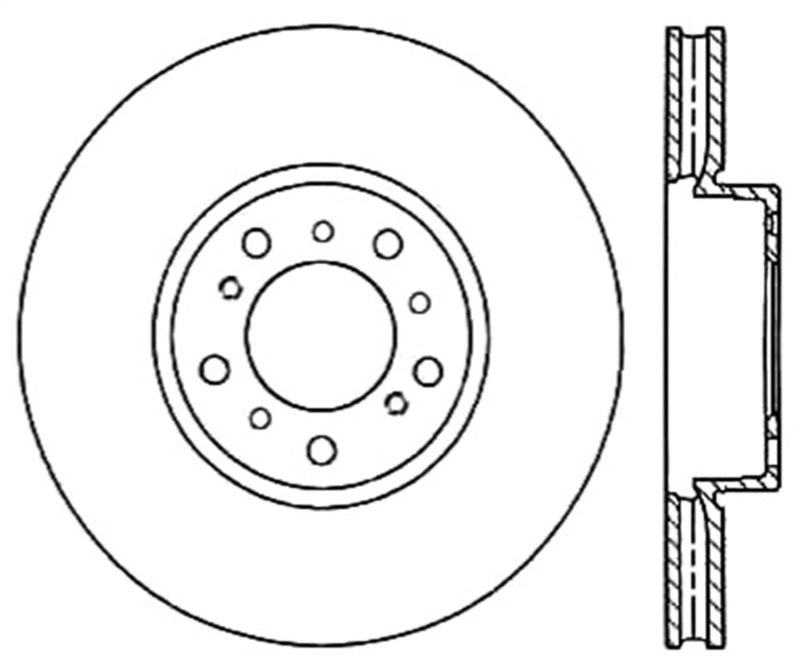 Stoptech 126.34059CSR Power Slot BMW (E46) Front Right Slotted Cryo Rotor