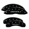 MGP 34217SDNLBK 4 Caliper Covers Engraved Front & Rear Denali Black Finish Silve