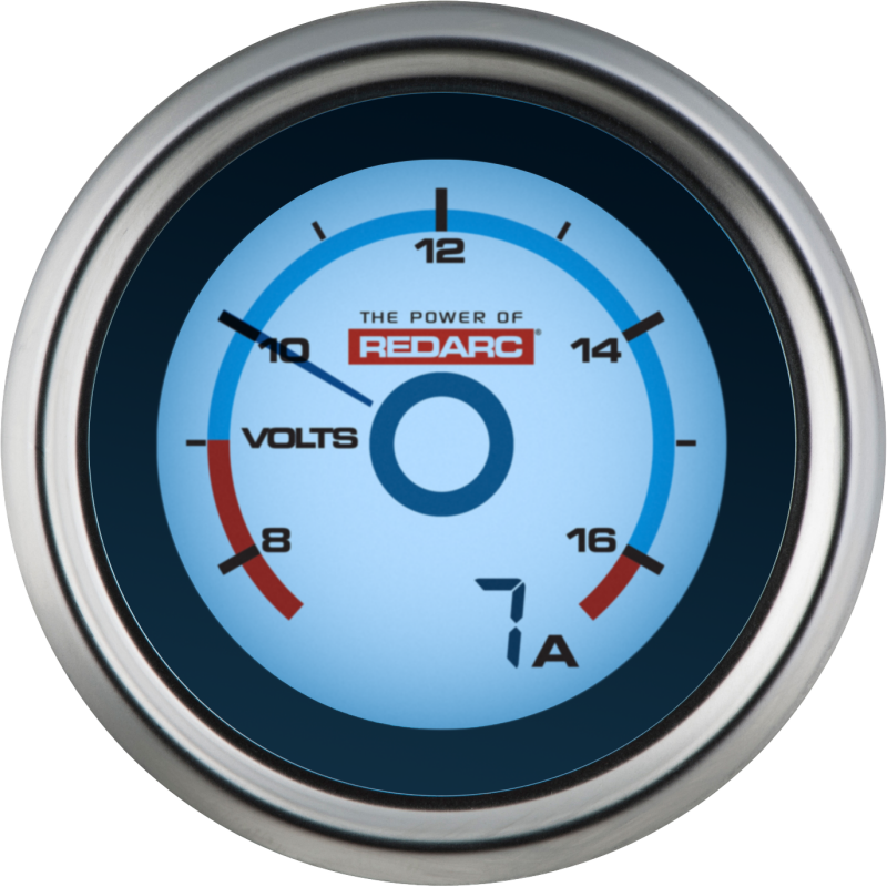 REDARC G52-VA Single Battery Voltage Gauge w/Optional Current Display - 52mm