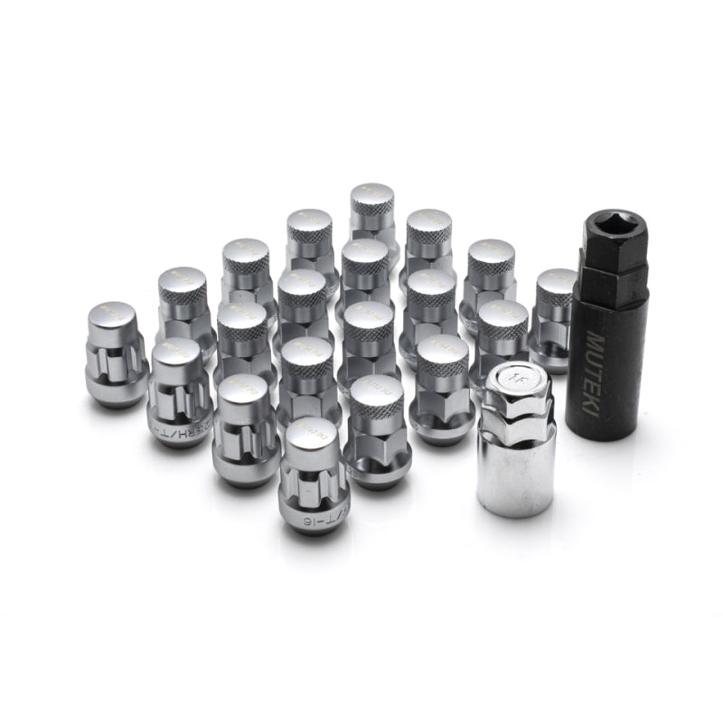 Wheel Mate 32925SSP Muteki SR35 Close End Lug Nuts w/ Lock Set - Satin Silver 12