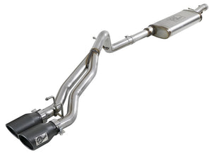 AFE 49-48054-B Series Cat-Back 2.5in Dual Center Exit SS Exhaust w/ Black Tips