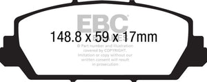 EBC DP31896C 12+ fits Acura RDX 3.5 Redstuff Front Brake Pads