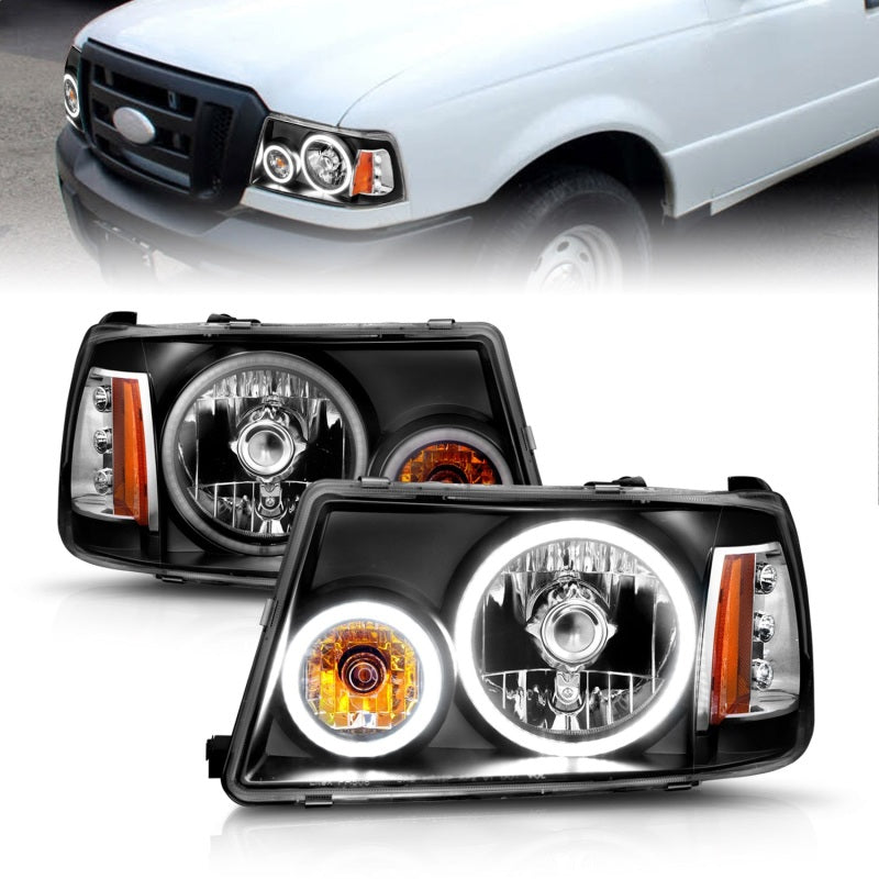 ANZO 111152 2011 fits Ford 01-20 Ranger Projector Headlights w/ Halo Black (CCFL) 1 pc