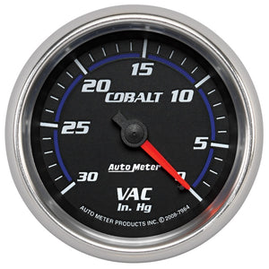 AutoMeter 7984 Autometer Cobalt 2-5/8in. / 0-30 IN HG / Mechanical Vacuum Gauge