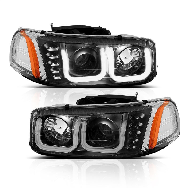 ANZO 111303 1906 Gmc Sierra 1500 Projector Headlights w/ U-Bar Black