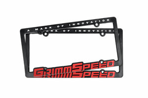 GrimmSpeed 111050 License Plate Frame - GrimmSpeed Red Text (Pair)