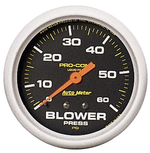 AutoMeter 5403 Autometer Blower Pressure w/ Memory 60PSI Liquid Filled Mechanical Boost Gauge