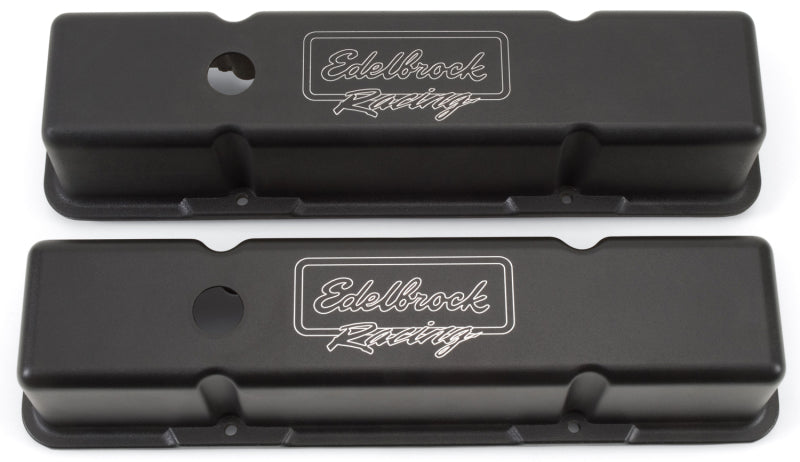 Edelbrock 41733 Valve Cover Victor Series fits Chevrolet 1959-1986 262-400 CI V8 Tall Black