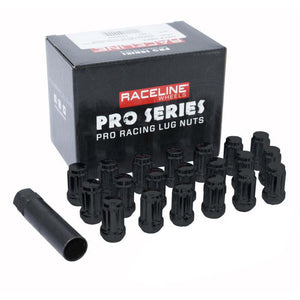 Raceline L73804BKA6NV 1/2in Spline Black Lug Nuts (24 Pack)