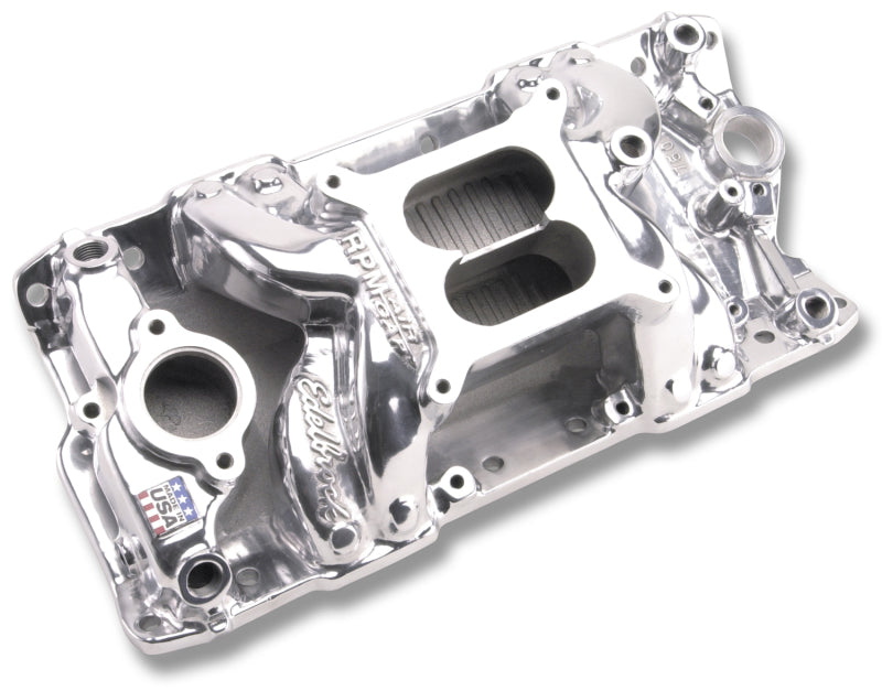 Edelbrock 75011 Polished S/B fits Chevy RPM Air-Gap Manifold