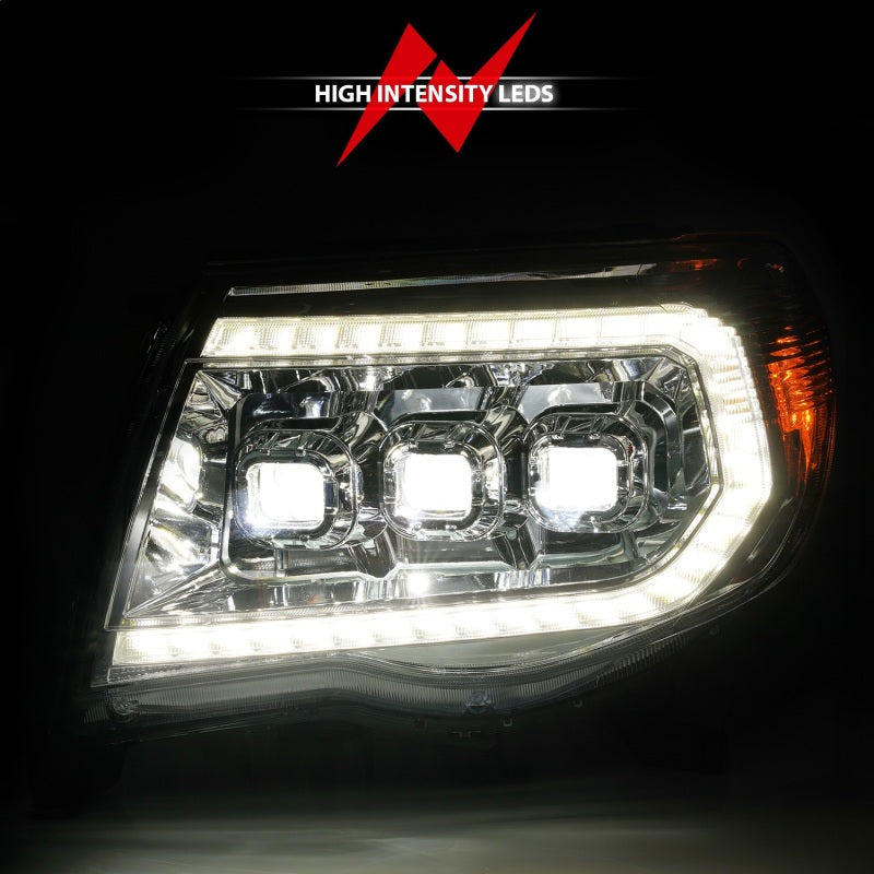 ANZO 111582 fits Toyota 05-11 Tacoma LED Projector Headlights w/Light Bar Swtchbk Seq. Chrome w/Initiation Light