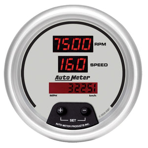 AutoMeter 6587 Autometer Ultra-Lite 3 3/8in 8000 RPM/ 160mph Digital Tach Speedo Combo
