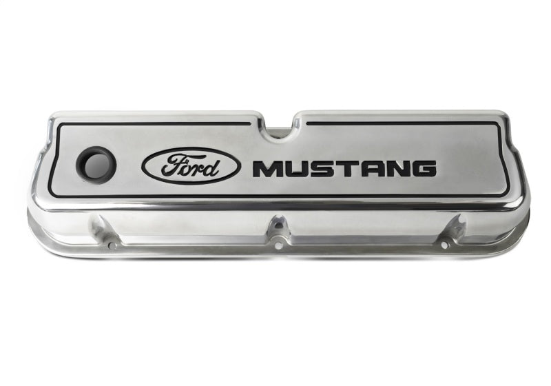 fits Ford 302-030 Racing fits Ford 289/302/351W Die-Cast Valve Covers - Polished w/Black Logo