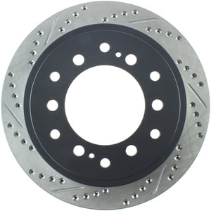 Stoptech 127.44128R Power Slot 03-09 Toyota 4 Runner / 03-09 Lexus GX470 Drilled & Slotted Right Rear Rotor