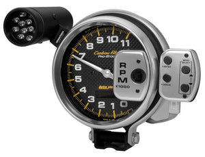 AutoMeter 6836 Autometer Carbon Fiber 5 inch 11000 RPM ProStock/Memory Tachometer