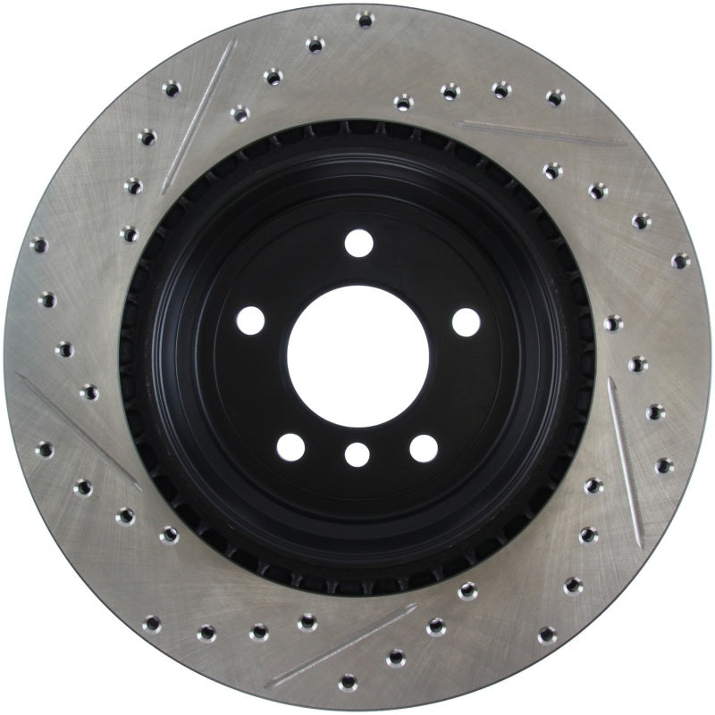 Stoptech 127.34080L 06 fits BMW 330 / 07-09 BMW 335 Slotted & Drilled Left Rear Rotor