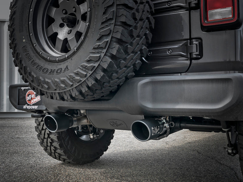 AFE 49-48076-B Series 2.5in 409 SS Cat-Back Exhaust w/ Black Tips 18-19 fits Je