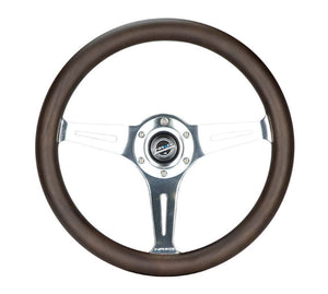 NRG ST-015SL-OAK ST-015SL-OAK Classic Wood Grain Wheel - 350mm 3 Chrome Silver