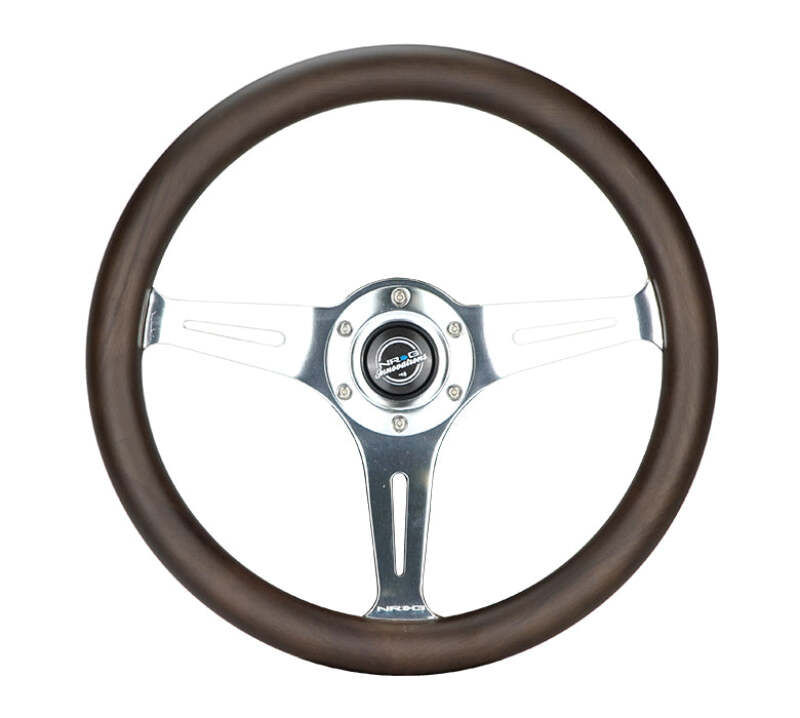 NRG ST-015SL-OAK ST-015SL-OAK Classic Wood Grain Wheel - 350mm 3 Chrome Silver