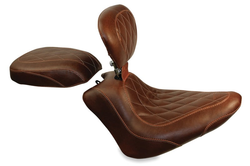 Mustang 79747 Harley Blackline,12-17 Slim/Slim S Wide Tripper Solo Seat - Distessed Brown