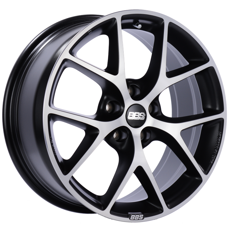 BBS SR027VGPK SR 19x8.5 5x112 ET32 Satin Black Diamond Cut Face Wheel -82mm PFS/Clip Required