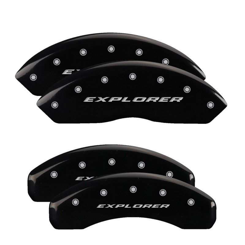 MGP 10254SXPLBK 4 Caliper Covers Engraved Front & Rear 2012+ fits Ford Explorer