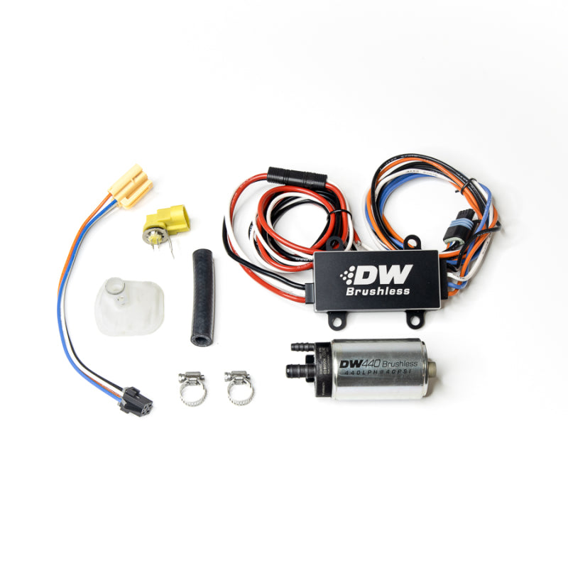 DeatschWerks 9-441-C103-0905 DW440 440lph Brushless Fuel Pump w/ PWM Controller & Install Kit 05-10 fits Ford Mustang GT