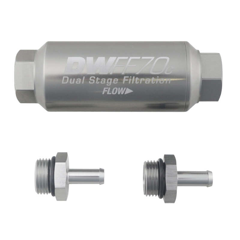 DeatschWerks 8-03-70C-010K-516 5/16in 10 Micron 70mm Compact In-Line Fuel Filter Kit