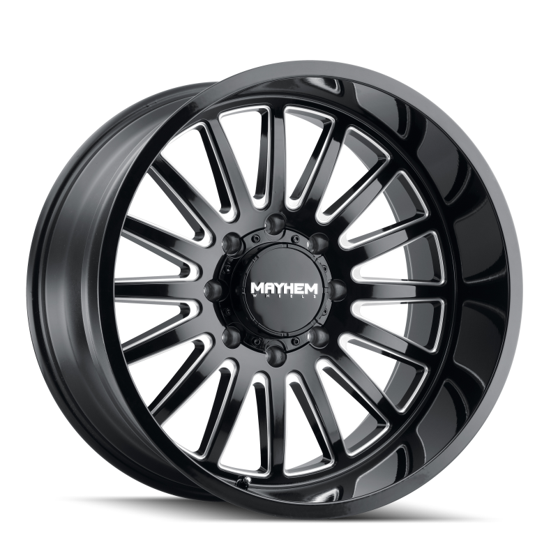 Mayhem 8114-2985BM18 8114 Utopia 20x9 / 5x139.7 BP / 18mm Offset / 87.1mm Hub Black w/ Milled Spokes Wheel