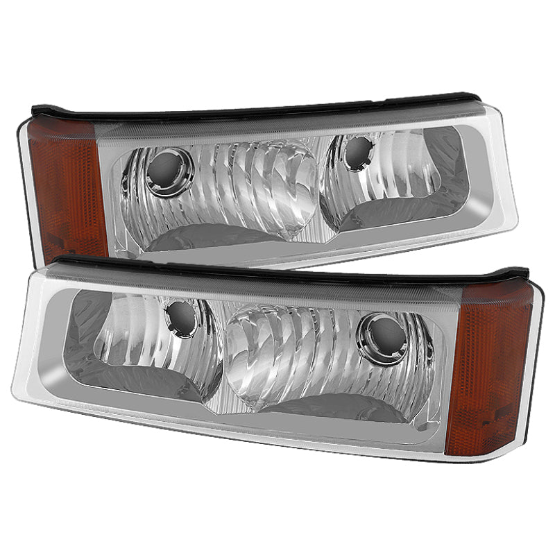 5079299 Xtune fits Chevy 03-06 Silverado Bumper Lights Amber Reflector Chrome