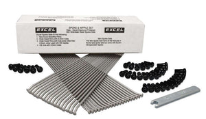 Excel XS8-25187K Rear Spoke/Black Nipple Set (w/ Wrench) - 8 Gauge/36 Qty-Black