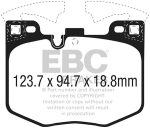 EBC UD1867 2017+ fits BMW 530 2.0L Turbo (G30) Ultimax2 Front Brake Pads