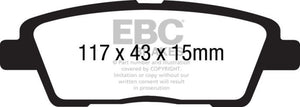 EBC UD1551 10-11 fits Hyundai Genesis 3.8 Ultimax2 Rear Brake Pads