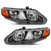 ANZO 121547 2011 fits Honda 06-20 Civic 4 Door Crystal Headlight Black Amber (OE Replacement)