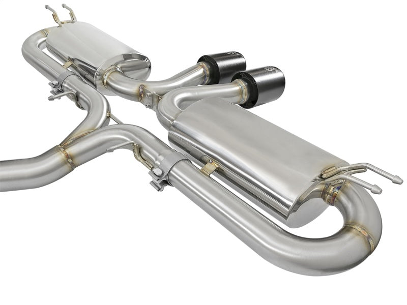 AFE 49-36618-B  3in 304 SS Cat-Back Exhaust w/ Dual Center Black Tips 17+ fits