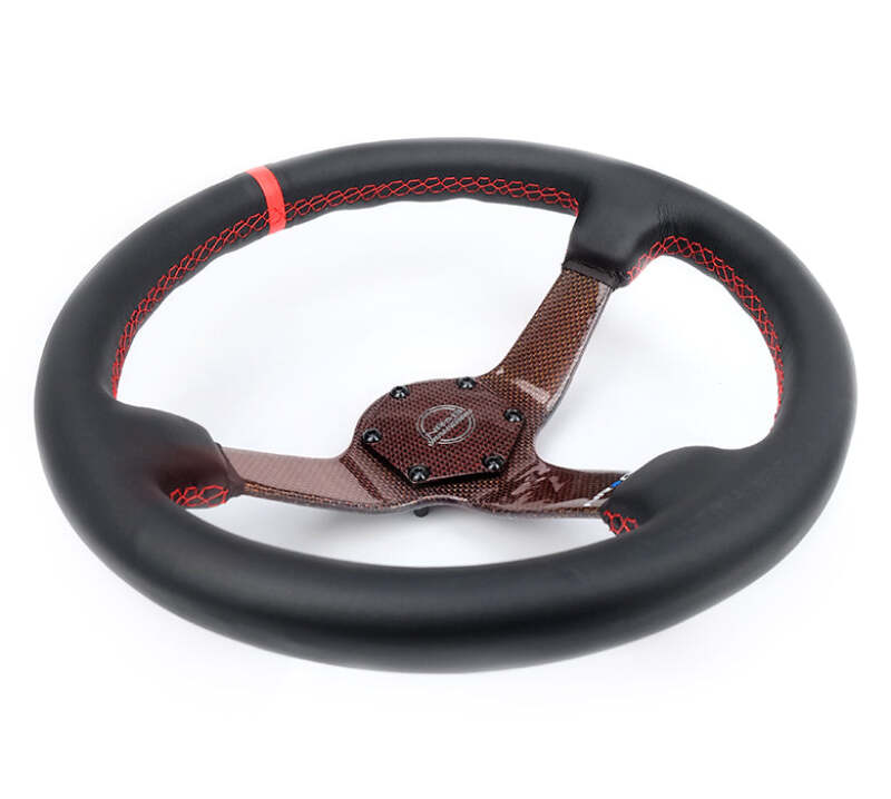 NRG RST-036CF-RD RST-036CF-RD Carbon Fiber Steering Wheel 350mm 3in Deep Red