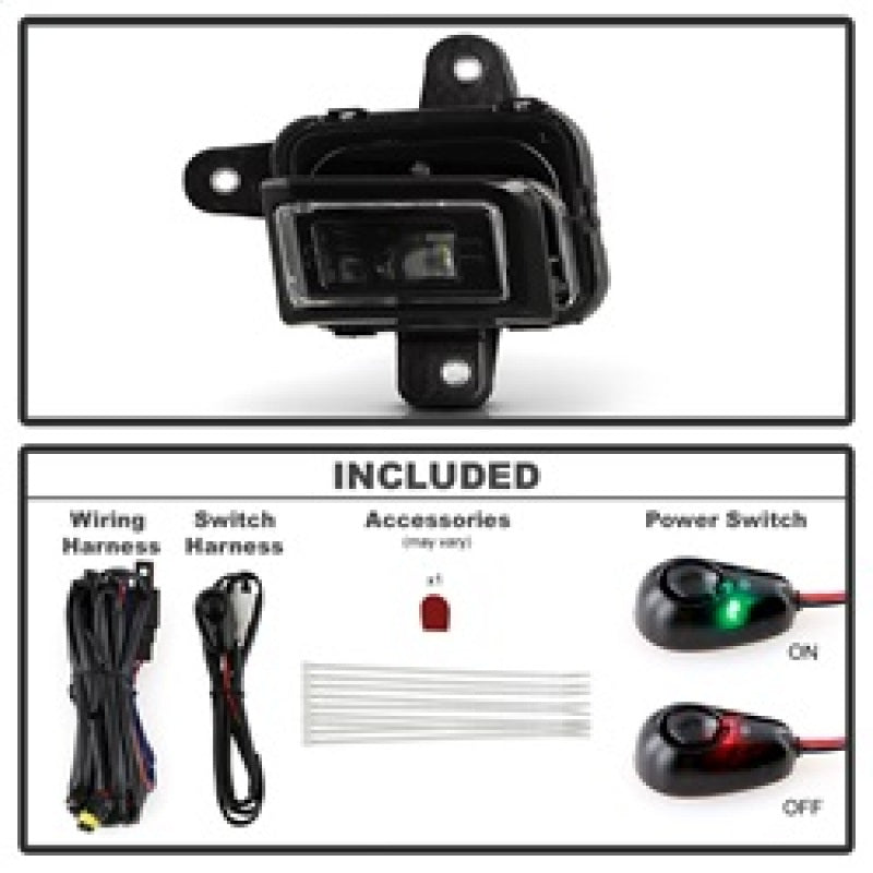 SPYDER 9054167 23-25 fits GMC Sierra 1500 OEM Style LED Fog Light Switch Clear