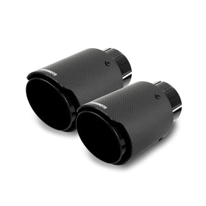 Mishimoto MMEXH-TIP-CFD25BK 2x Carbon Fiber Muffler Tip 2.5in Inlet 3.5in Outlet Black