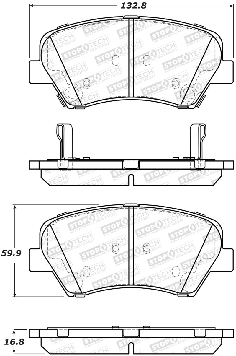 Stoptech 308.1543 Street Brake Pads - Front