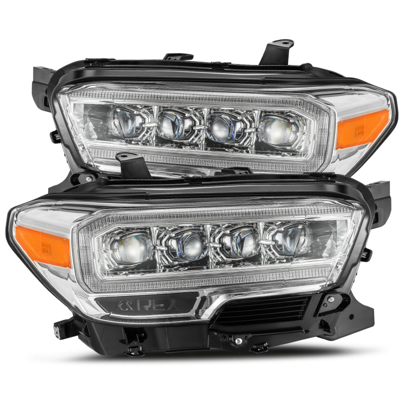 AlphaRex 880706 fits Toyota 16-20 Tacoma NOVA LED Projector Headlights Plank Style Chrome w/Activation Light