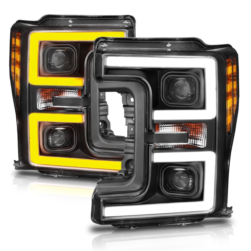 ANZO 111388 LED Headlights fits Ford 17-18 F-250 Super Duty Plank-Style L.E.D. Headlight Black (Pair)