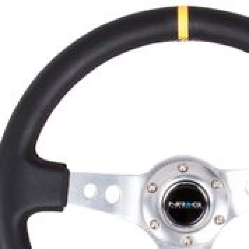 NRG RST-006SL-Y RST-006SL-Y Reinforced Steering Wheel Blk Leather w/Circle Cut