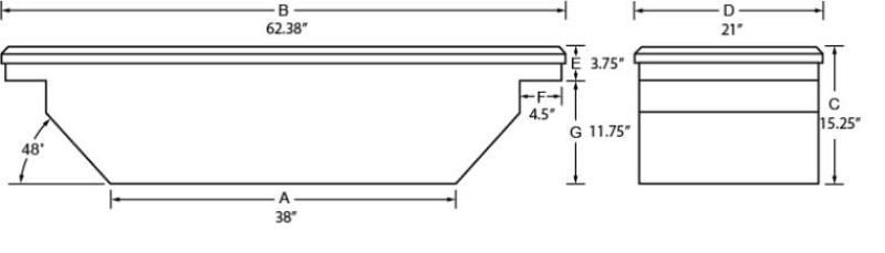 Tradesman 9304 Aluminum Single Lid Cross Bed Truck Tool Box (63in.) - Brite