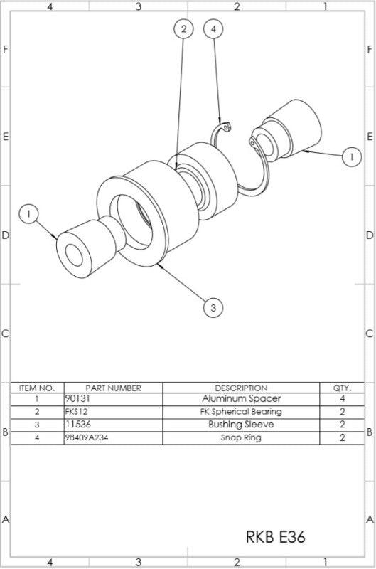 SPL Parts SPL RKB E36 90-00 fits BMW 3 Series (E36/E46) Rear Knuckle Bushings