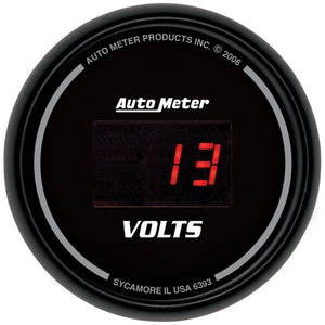 AutoMeter 6393 Autometer Black 52.4mm 8-18 Volts Digital Voltmeter Gauge